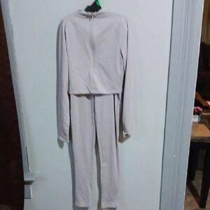 Light Taupe Women's Zip-Up Track Jacket & Jogger Set